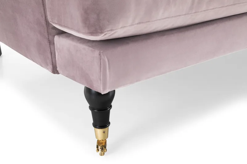 Andrew Sofagruppe 3-personers Sofa + Lænestol + Fodskammel i Fløjl - Lilla - Møbler - Sofaer - Sofagrupper - Howard sofagruppe