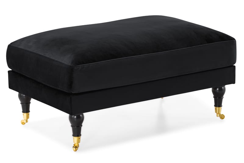 Andrew Sofagruppe 3-personers Sofa + Lænestol + Fodskammel i Fløjl - Sort - Møbler - Sofaer - Sofagrupper - Howard sofagruppe