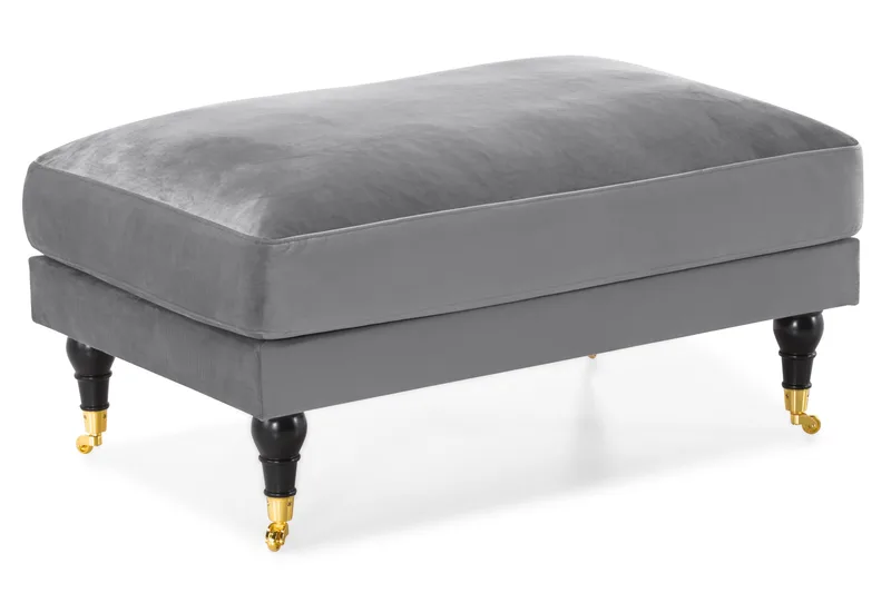 Andrew Sofagruppe 3-personers Sofa + Lænestol + Fodskammel i Fløjl - Lysegrå - Møbler - Sofaer - Sofagrupper - Howard sofagruppe