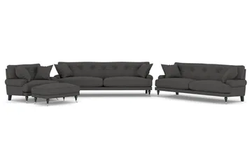 Andrew Sofagruppe 3-personers + 2-personers Sofa + Lænestol + Fodskammel i Stof