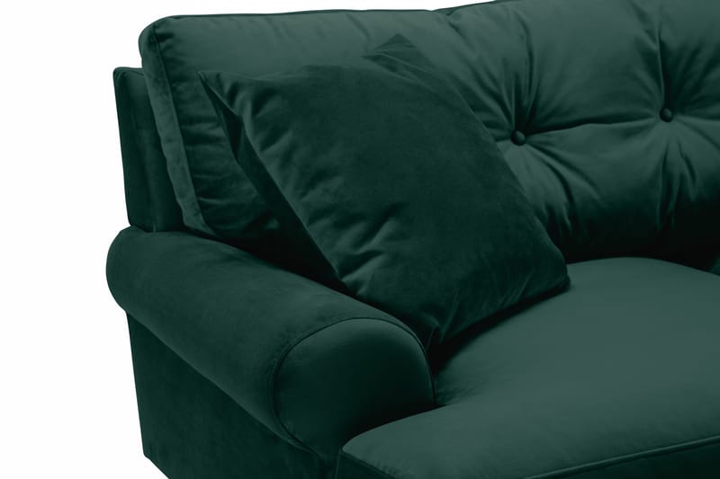 Andrew Sofagruppe 3-personers Sofa + Lænestol + Fodskammel i Fløjl - Grøn - Møbler - Sofaer - Sofagrupper - Howard sofagruppe