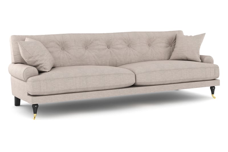 Andrew Sofagruppe 3-pers+2-pers+Lænestol+Puf - Beige/Messing - Howard sofagruppe