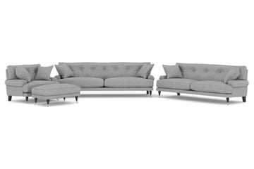 Andrew Sofagruppe 3-personers + 2-personers Sofa + Lænestol + Fodskammel i Stof