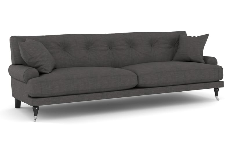 Andrew Sofagruppe 3-personers Sofa + Lænestol + Fodskammel i Stof - Mørkegrå - Møbler - Sofaer - Sofagrupper - Howard sofagruppe