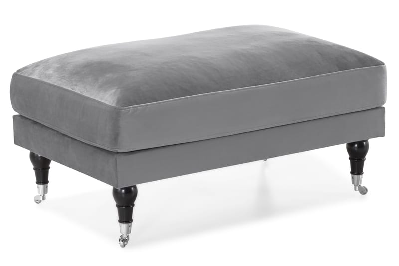 Andrew Sofagruppe 3-personers + 2-personers Sofa + Lænestol + Fodskammel i Fløjl - Lysegrå - Møbler - Sofaer - Sofagrupper - Howard sofagruppe