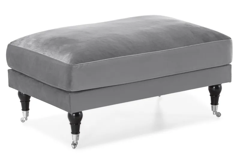 Andrew Sofagruppe 3-personers + 2-personers Sofa + Lænestol + Fodskammel i Fløjl - Lysegrå - Møbler - Sofaer - Sofagrupper - Howard sofagruppe