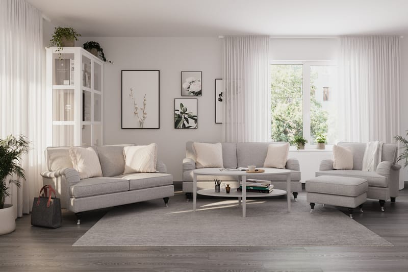 Howard Classic Sofagruppe 2-personers + 2-personers Stofsofa - Grå - Møbler - Sofaer - Sofagrupper - Howard sofagruppe