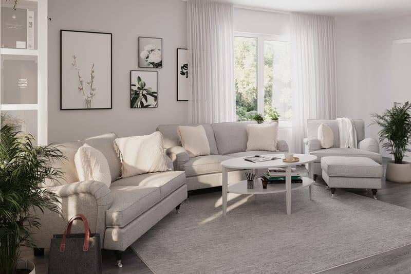 Howard Classic Sofagruppe 2-personers + 2-personers Stofsofa - Grå - Møbler - Sofaer - Sofagrupper - Howard sofagruppe