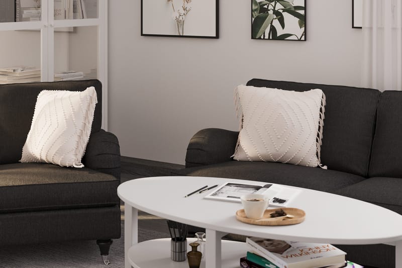 Howard Classic Sofagruppe 2-personers + Lille 2-personers Sofa + Lænestol + Fodskammel i Stof - Mørkegrå - Møbler - Sofaer - Sofagrupper - Howard sofagruppe