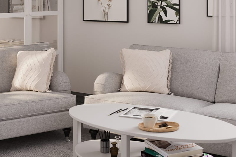 Howard Classic Sofagruppe 3-personers + 2-personers Sofa + Lænestol + Fodskammel i Stof - Grå - Møbler - Sofaer - Sofagrupper - Howard sofagruppe