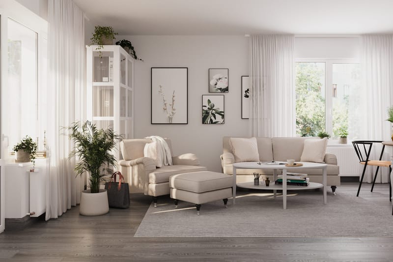 Howard Classic Sofagruppe 3-personers Sofa + Lænestol i Stof - Beige - Møbler - Sofaer - Sofagrupper - Howard sofagruppe