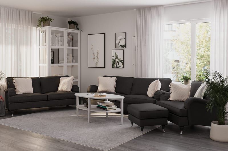 Howard Classic Sofagruppe 3-personers + 2-personers Sofa + Lænestol i Stof - Mørkegrå - Møbler - Sofaer - Sofagrupper - Howard sofagruppe