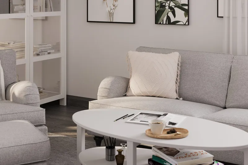 Howard Classic Sofagruppe 3-personers Sofa + Lænestol + Fodskammel i Stof - Grå - Møbler - Sofaer - Sofagrupper - Howard sofagruppe