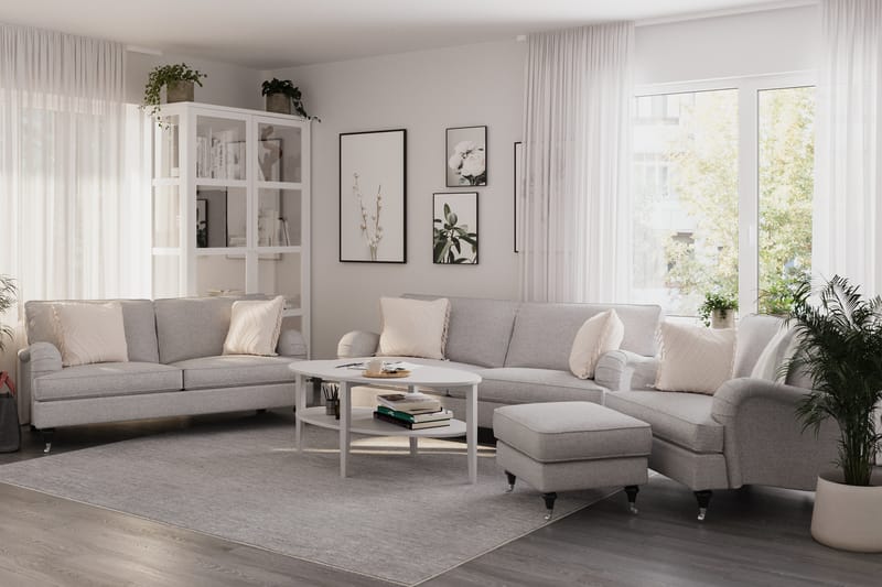 Howard Classic Sofagruppe 3-personers + 2-personers Sofa + Lænestol i Stof - Grå - Møbler - Sofaer - Sofagrupper - Howard sofagruppe