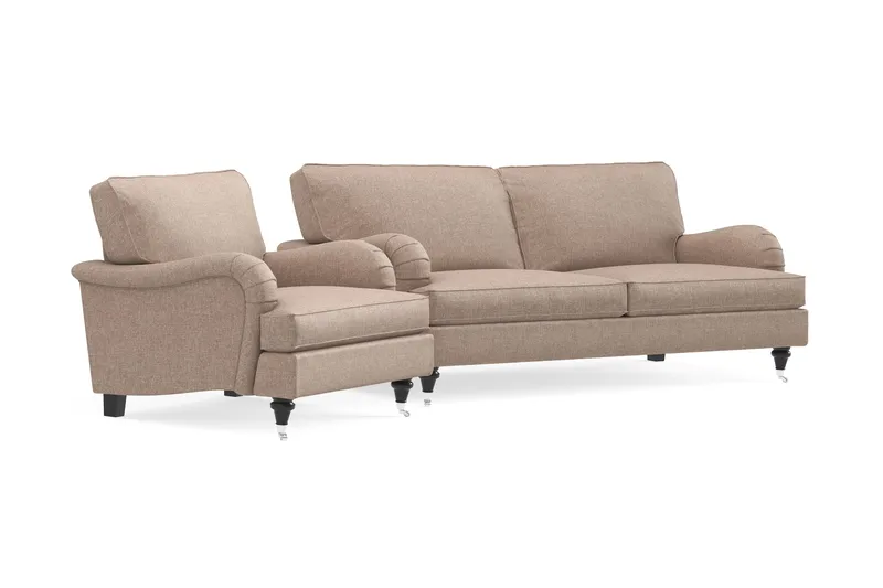 Howard Classic Sofagruppe 3-personers Sofa + Lænestol i Stof - Mørkebege - Møbler - Sofaer - Sofagrupper - Howard sofagruppe