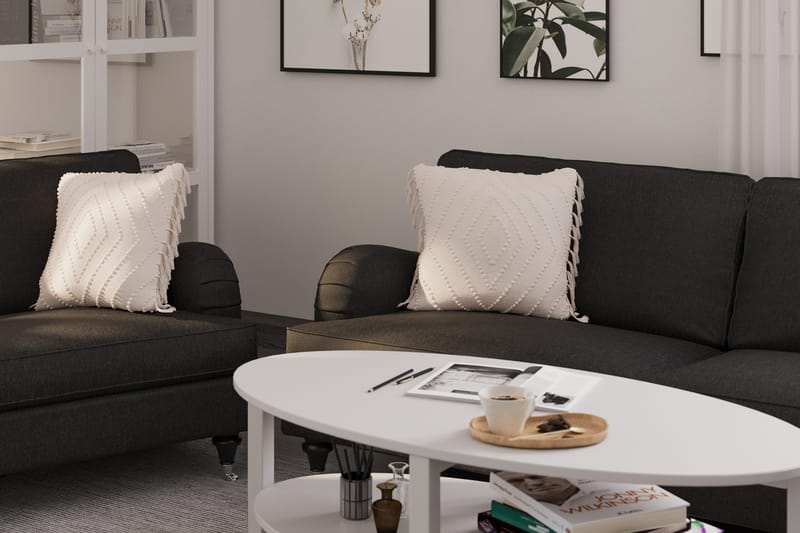 Howard Classic Sofagruppe 3-personers + 2-personers Sofa + Lænestol + Fodskammel i Stof - Mørkegrå - Møbler - Sofaer - Sofagrupper - Howard sofagruppe