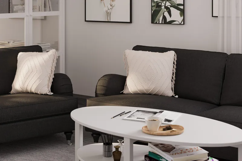 Howard Classic Sofagruppe 3-personers + 2-personers Sofa + Lænestol i Stof - Mørkegrå - Møbler - Sofaer - Sofagrupper - Howard sofagruppe