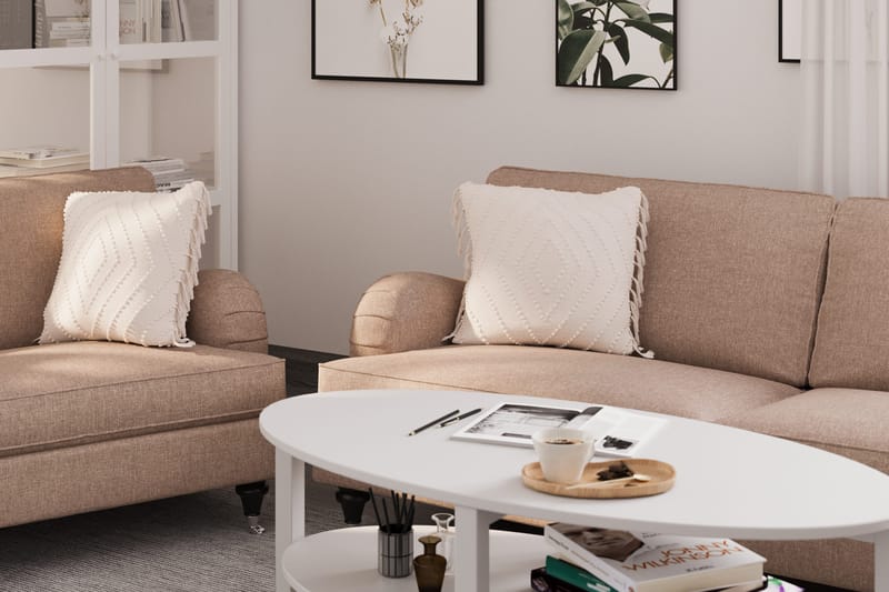 Howard Classic Sofagruppe 3-personers + 2-personers Sofa + Lænestol + Fodskammel i Stof - Mørkebege - Møbler - Sofaer - Sofagrupper - Howard sofagruppe