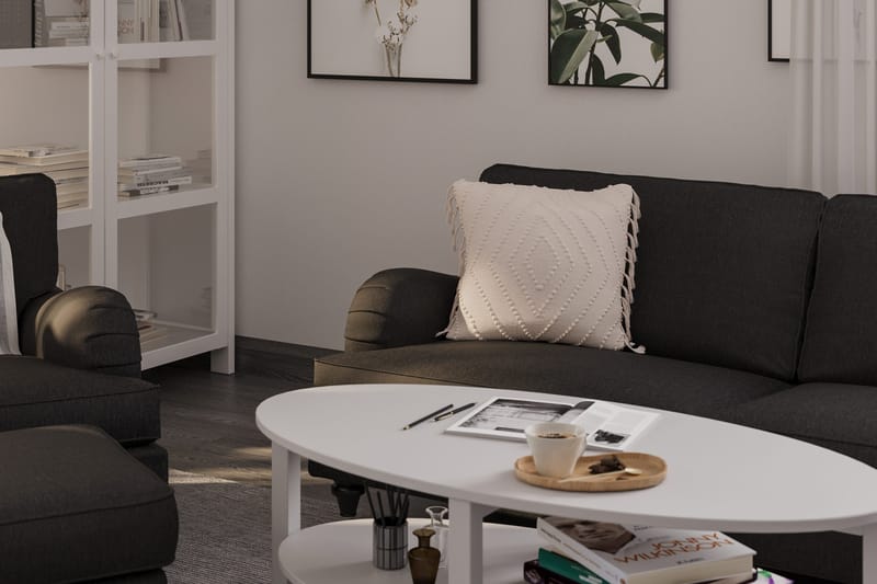 Howard Classic Sofagruppe 3-personers Sofa + Lænestol + Fodskammel i Stof - Mørkegrå - Møbler - Sofaer - Sofagrupper - Howard sofagruppe