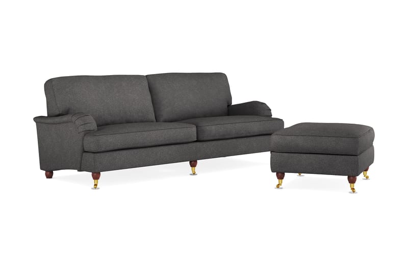 Howard Lyx 4-personers Stofsofa + Fodskammel - Mørkegrå - Møbler - Sofaer - Sofagrupper - Howard sofagruppe
