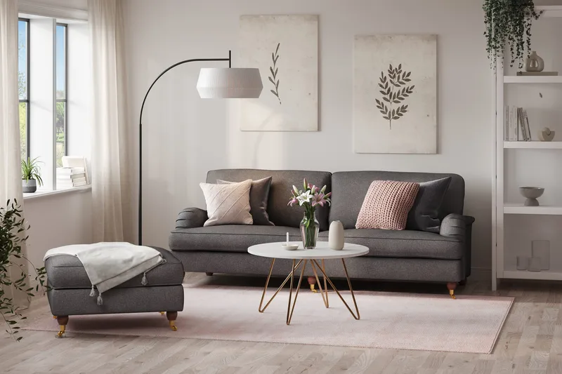 Howard Lyx 4-personers Stofsofa + Fodskammel - Mørkegrå - Møbler - Sofaer - Sofagrupper - Howard sofagruppe