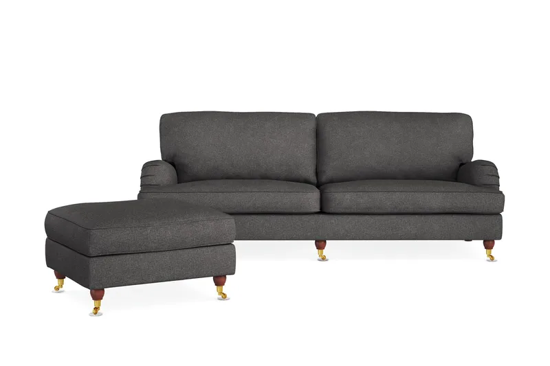 Howard Lyx 4-personers Stofsofa + Fodskammel - Mørkegrå - Møbler - Sofaer - Sofagrupper - Howard sofagruppe