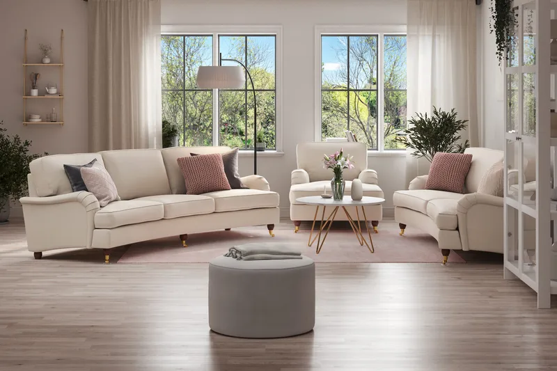 Howard Lyx Sofaarrangement 4-personers + 3-personers Buet Stofsofa - Beige - Møbler - Sofaer - Sofagrupper - Howard sofagruppe
