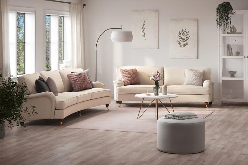Howard Lyx Sofaarrangement 4-personers + 3-personers Buet Stofsofa - Beige - Møbler - Sofaer - Sofagrupper - Howard sofagruppe