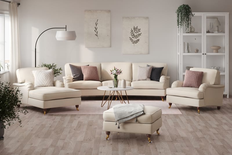 Howard Lyx Sofaarrangement 4-personers + 3-personers Buet Stofsofa - Beige - Møbler - Sofaer - Sofagrupper - Howard sofagruppe