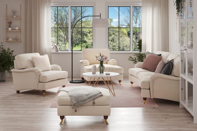 Howard Lyx Sofaarrangement 4-personers + 3-personers Buet Stofsofa - Beige - Møbler - Sofaer - Sofagrupper - Howard sofagruppe