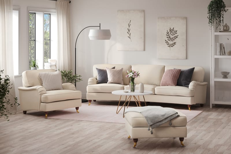 Howard Lyx Sofaarrangement 4-personers + 3-personers Buet Stofsofa - Beige - Møbler - Sofaer - Sofagrupper - Howard sofagruppe