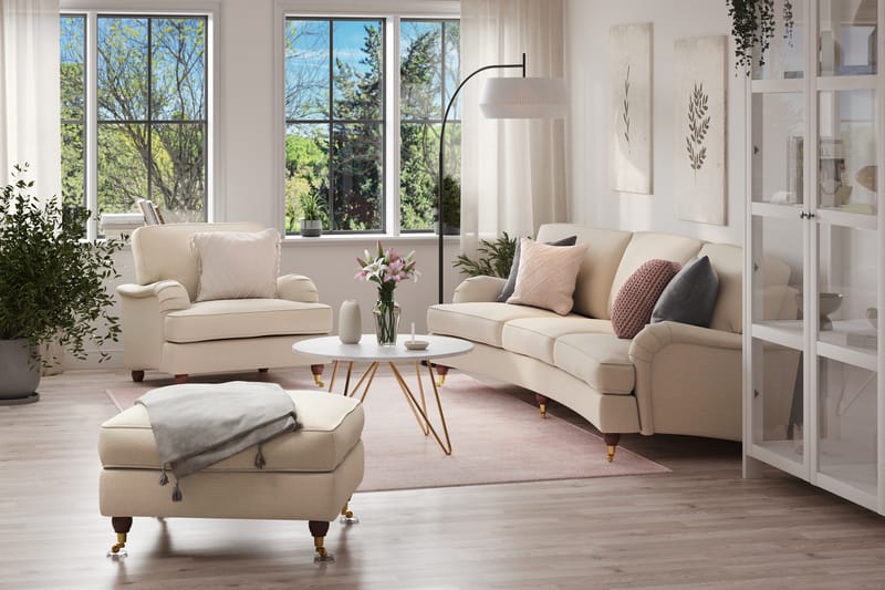 Howard Lyx Sofaarrangement 4-personers + 3-personers Buet Stofsofa - Beige - Møbler - Sofaer - Sofagrupper - Howard sofagruppe