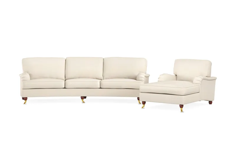 Howard Lyx Sofaarrangement 4-personers + 3-personers Buet Stofsofa - Beige - Møbler - Sofaer - Sofagrupper - Howard sofagruppe