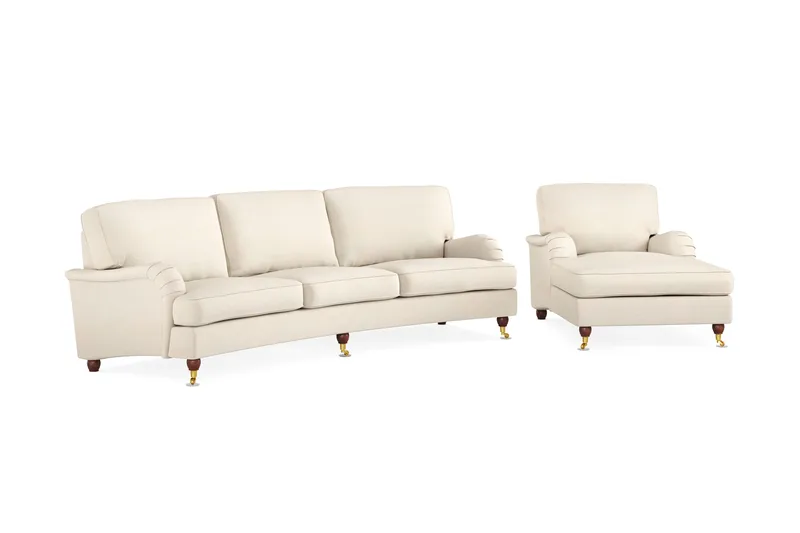 Howard Lyx Sofaarrangement 4-personers + 3-personers Buet Stofsofa - Beige - Møbler - Sofaer - Sofagrupper - Howard sofagruppe