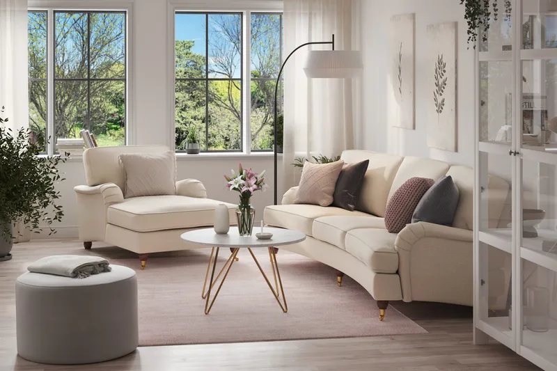 Howard Lyx Sofaarrangement 4-personers + 3-personers Buet Stofsofa - Beige - Møbler - Sofaer - Sofagrupper - Howard sofagruppe