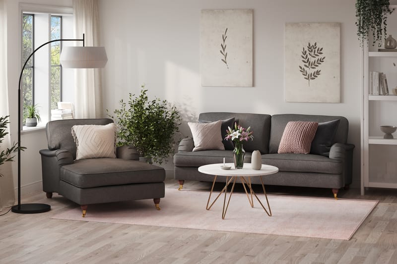 Howard Lyx Sofagruppe 3-personers Sofa + Chaiselongstol i Stof - Mørkegrå - Møbler - Sofaer - Sofagrupper - Howard sofagruppe