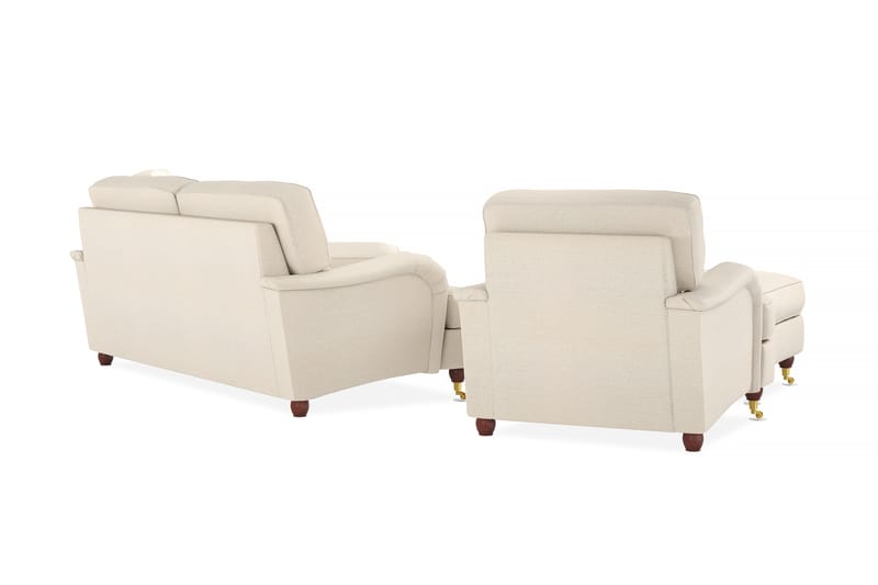 Howard Lyx Sofagruppe 3-personers Sofa + Chaiselongstol + Lænestol + Fodskammel i Stof - Beige - Møbler - Sofaer - Sofagrupper - Howard sofagruppe