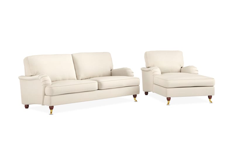 Howard Lyx Sofagruppe 3-personers Sofa + Chaiselongstol i Stof - Beige - Møbler - Sofaer - Sofagrupper - Howard sofagruppe