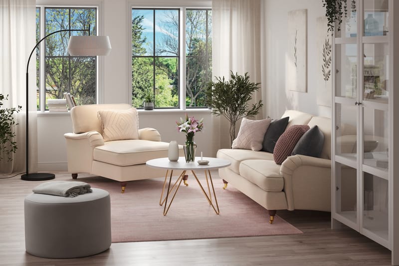 Howard Lyx Sofagruppe 3-personers Sofa + Chaiselongstol i Stof - Beige - Møbler - Sofaer - Sofagrupper - Howard sofagruppe