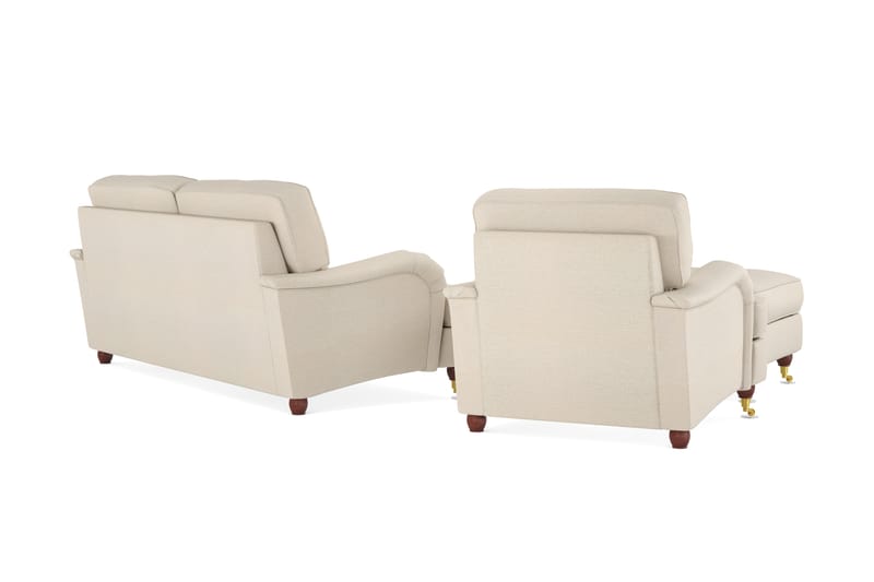 Howard Lyx Sofagruppe 3-personers Sofa + Lænestol + Fodskammel i Stof - Beige - Møbler - Sofaer - Sofagrupper - Howard sofagruppe