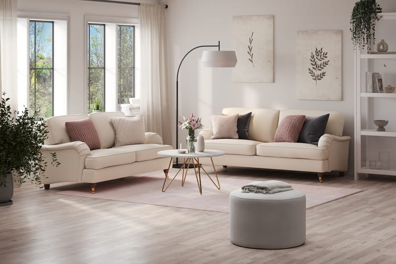 Howard Lyx Sofagruppe 3-personers + 2-personers Stofsofa - Beige - Møbler - Sofaer - Sofagrupper - Howard sofagruppe