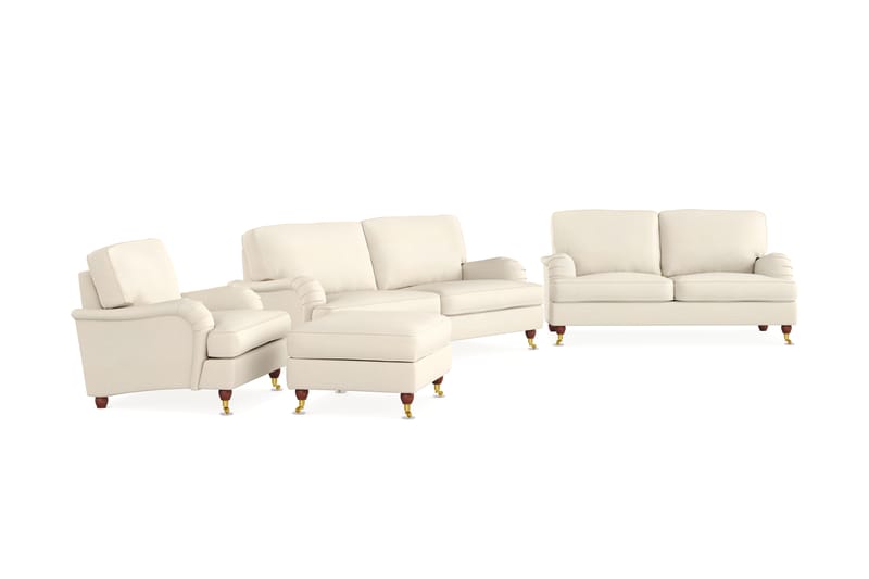 Howard Lyx Sofagruppe 3-pers+2-pers+Lænestol+Puf - Beige - Howard sofagruppe