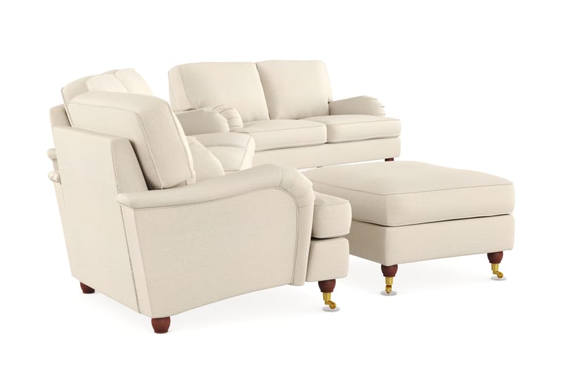 Howard Lyx Sofagruppe 3-pers+2-pers+Lænestol+Puf - Beige - Howard sofagruppe