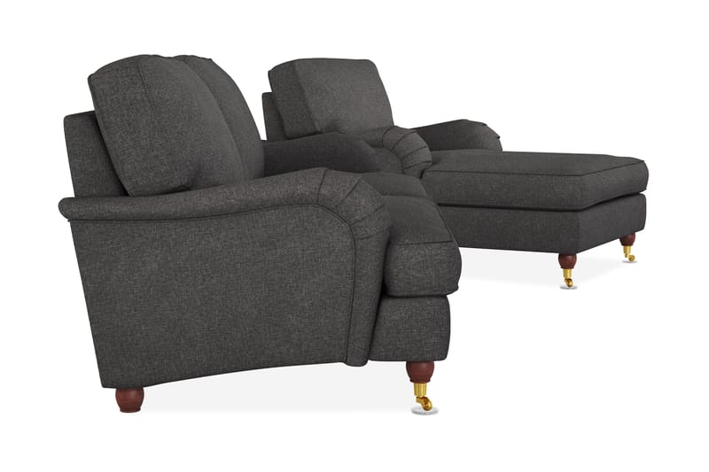 Howard Lyx Sofagruppe 3-personers Sofa + Chaiselongstol i Stof - Mørkegrå - Møbler - Sofaer - Sofagrupper - Howard sofagruppe