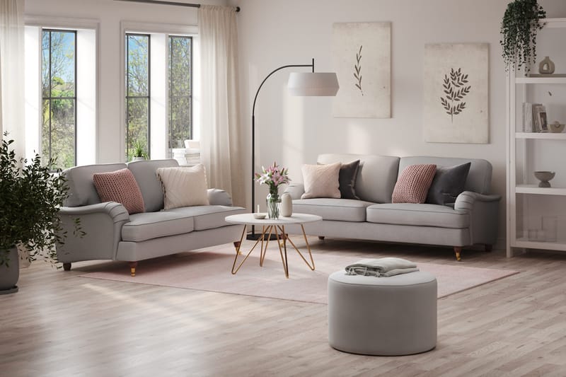 Howard Lyx Sofagruppe 3-personers + 2-personers Stofsofa - Lysegrå - Møbler - Sofaer - Sofagrupper - Howard sofagruppe