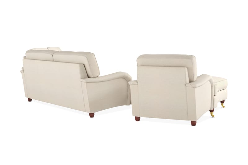 Howard Lyx Sofagruppe 3-personers + 2-personers Sofa + Lænestol + Fodskammel i Stof - Beige - Møbler - Sofaer - Sofagrupper - Howard sofagruppe