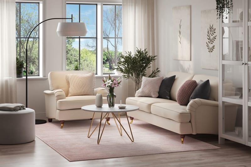 Howard Lyx Sofagruppe 3-personers Sofa + Lænestol i Stof - Beige - Møbler - Sofaer - Sofagrupper - Howard sofagruppe