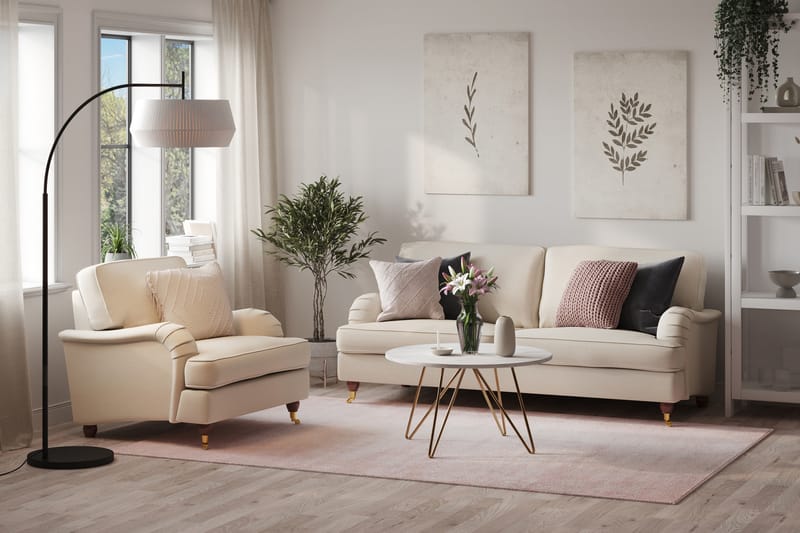 Howard Lyx Sofagruppe 3-personers Sofa + Lænestol i Stof - Beige - Møbler - Sofaer - Sofagrupper - Howard sofagruppe