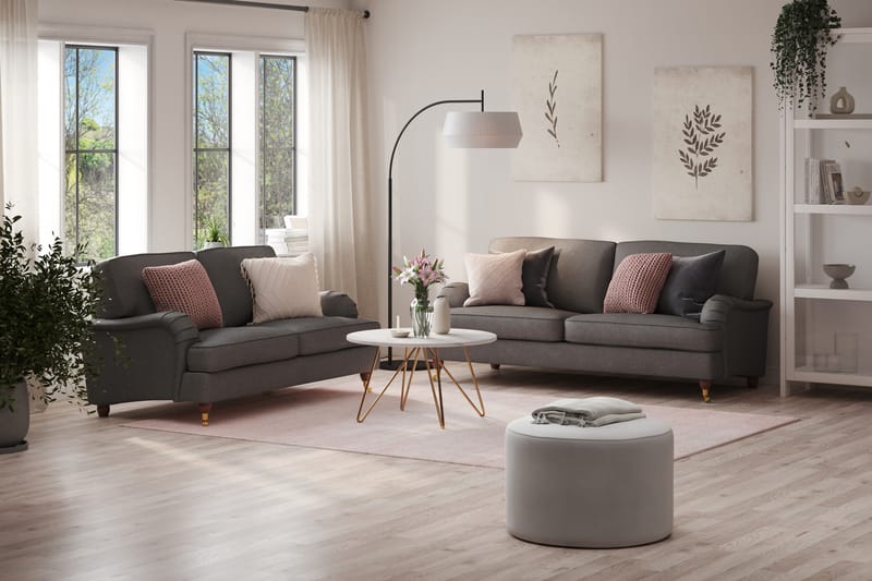 Howard Lyx Sofagruppe 3-personers + 2-personers Stofsofa - Mørkegrå - Møbler - Sofaer - Sofagrupper - Howard sofagruppe