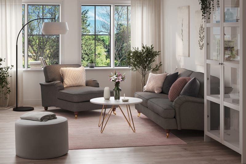 Howard Lyx Sofagruppe 3-personers Sofa + Chaiselongstol i Stof - Mørkegrå - Møbler - Sofaer - Sofagrupper - Howard sofagruppe